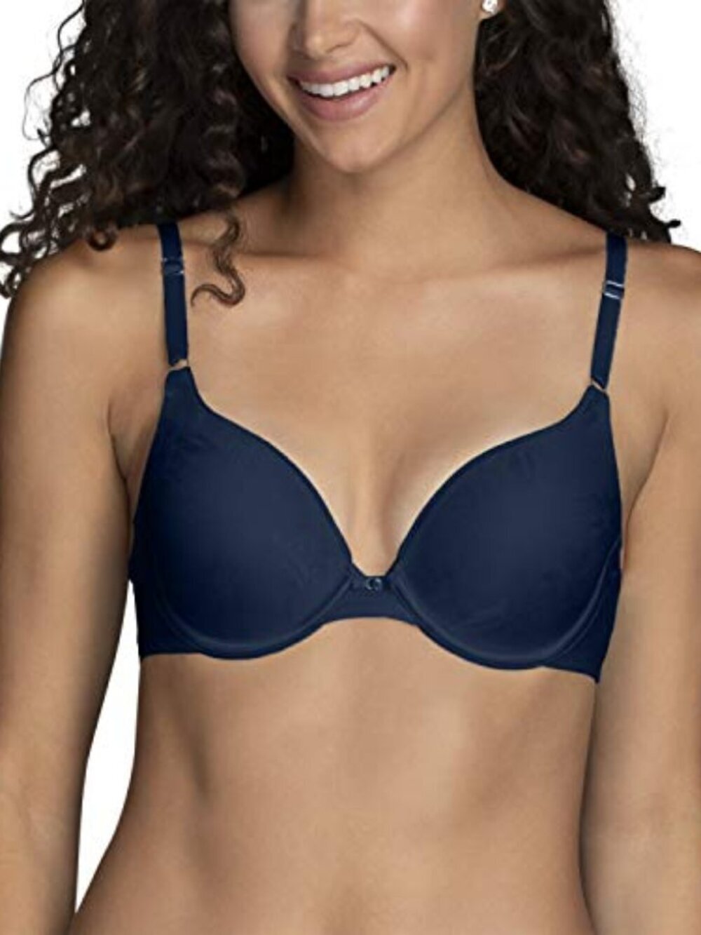 NWT Lily of France Underwire Push Up Bra Ghost Navy 34A